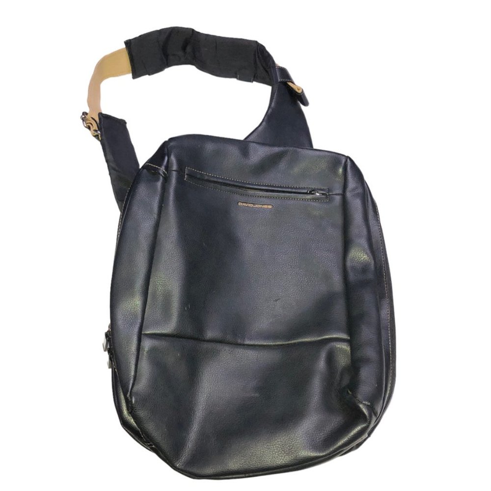 David Jones black slingback single strap bag 13x11"